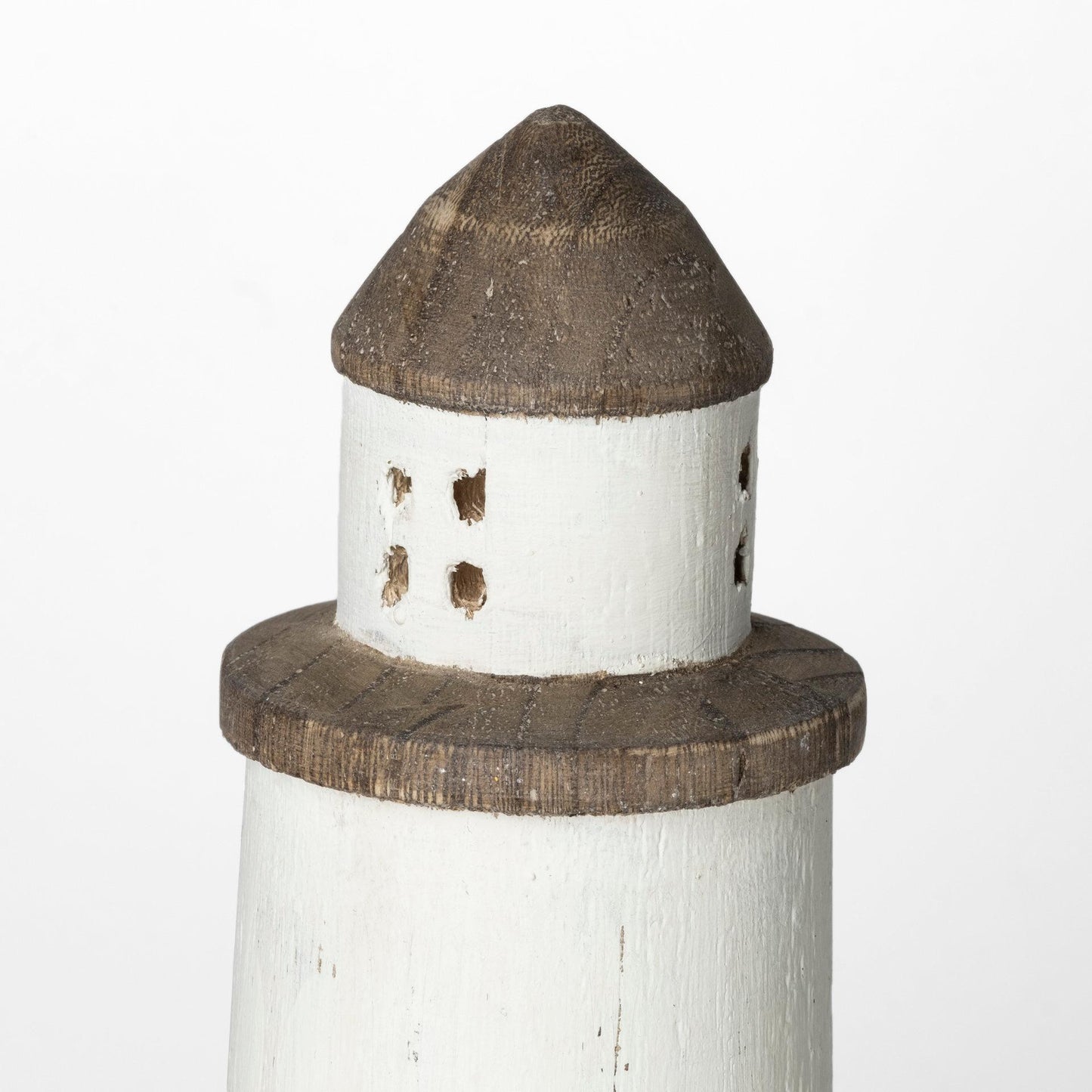 Abner (Small) 3L x 3W White Wooden Coastal Lighthouse