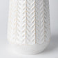 Gemma II Metal Glossy White Chevron Vase