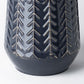Gemma I Metal Glossy Dark Blue Chevron Vase