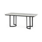 Tanner I 71L x 35W Rectangular White Marble W/ Metal Base Dining Table