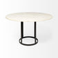 Tanner II 48" Round White Marble Top Black Metal Base Dining Table