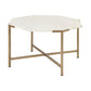 Vincent 33" Octagonal White Marble Tabletop w/ Gold Metal Base Coffee Table