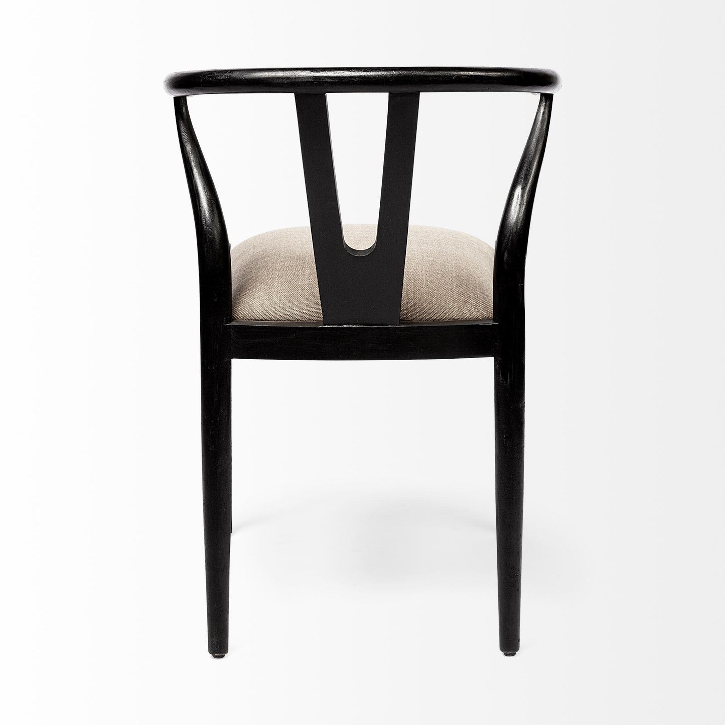 Trixie I Black Wooden Base Linen Seat Dining Chair