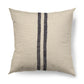 Sandra 22 x 22 Beige With Blue Stripes Decorative Pillow Cover