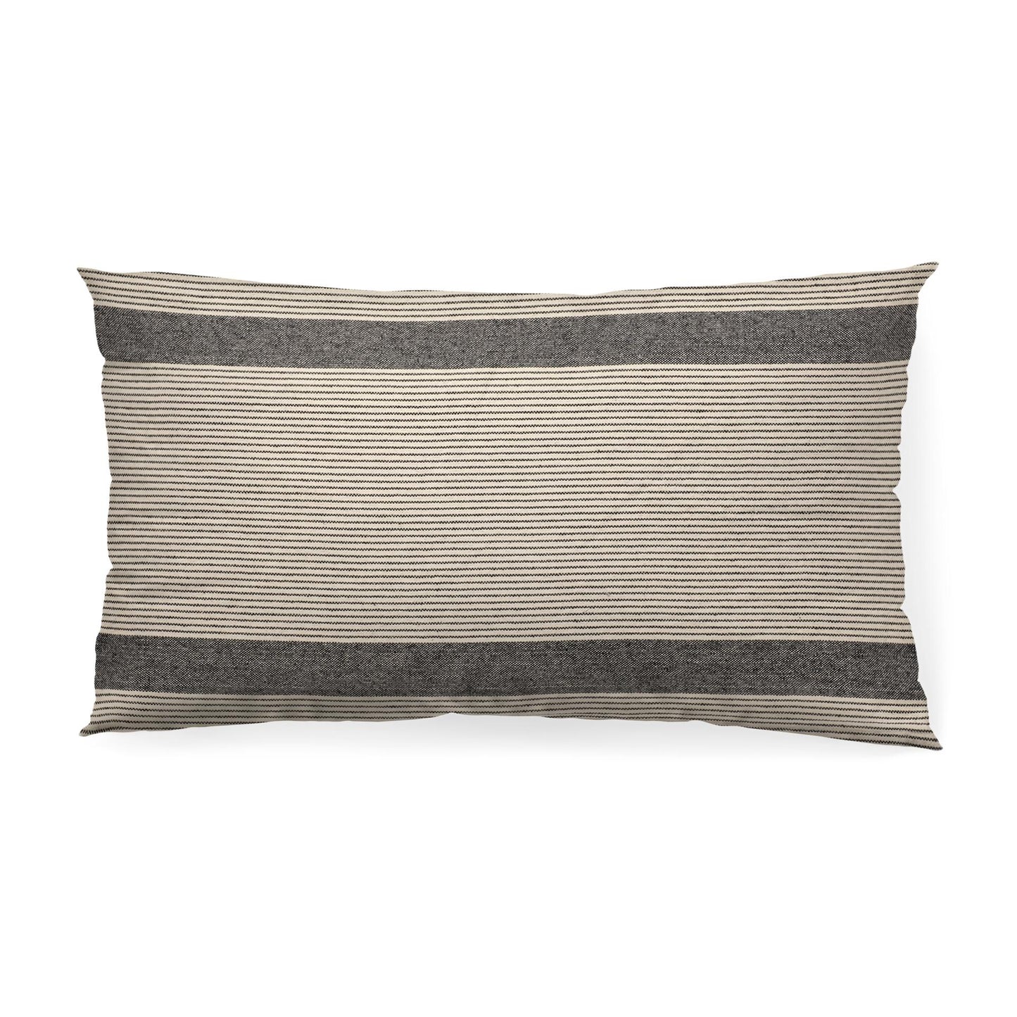 Nancy 14 x 26 Beige With Black Stripe Detail Decorative Pillow Cover