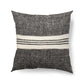 Sharon 20 x 20 Black With Stripes Decorative Pillow Cover