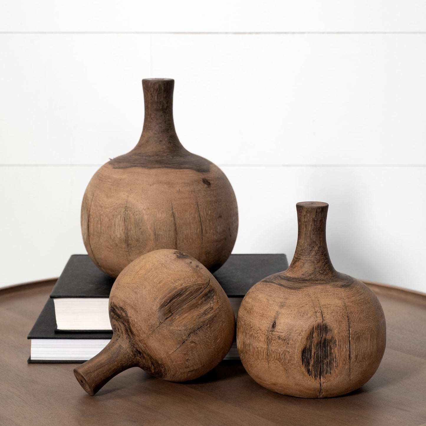 Afra Large Solid Wood Vase Shaped Decorative Object