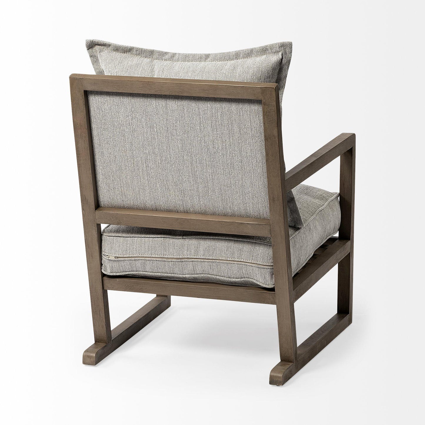 Sherlock Frost Gray Wood Frame Accent Chair