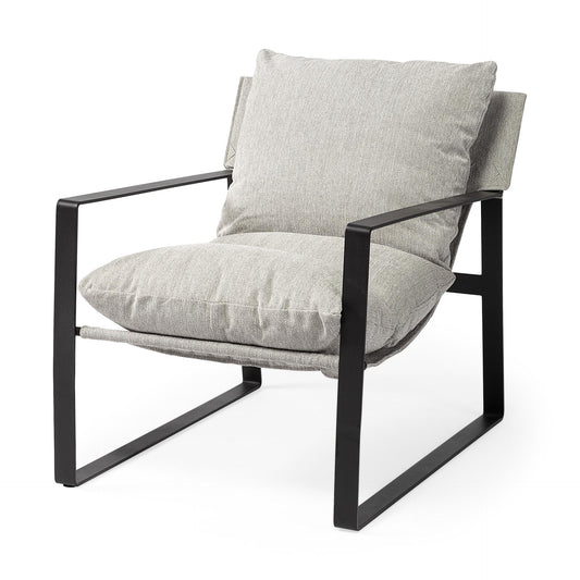 Guilia Frost Gray With Metal Frame Sling Accent Chair