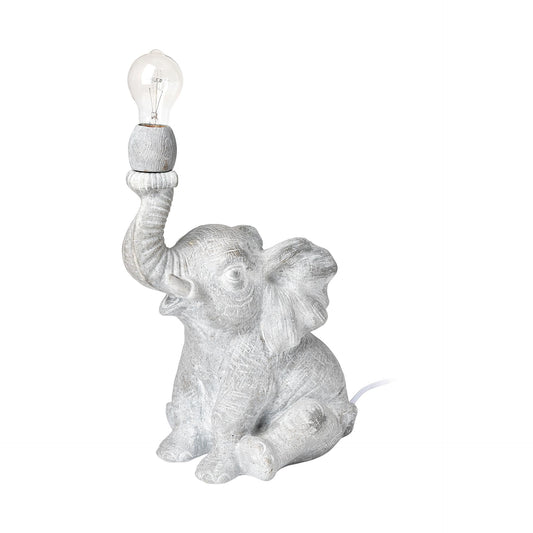 Tantor (15.9"H) Gray Resin Elephant Calf Table Lamp