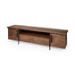 Maddox V Brown Solid Wood TV Stand Media Console with Storage, TV up to 85"