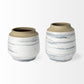 Sonnett Short White/Blue Ceramic Vase