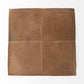 Minara 36" Square Brown Leather Wrapped w/Wood Base Ottoman