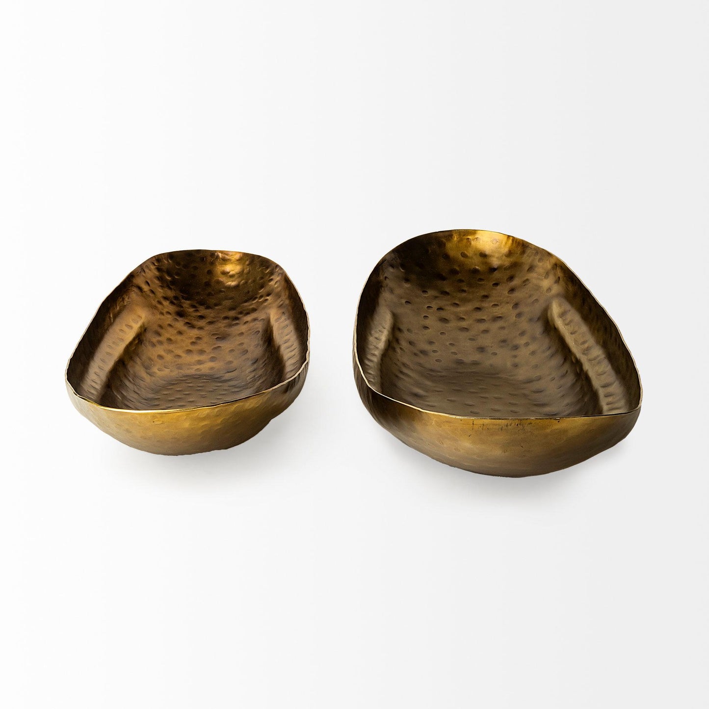 Karmen (Set of 2) Gold Hammered Oversized Bowls
