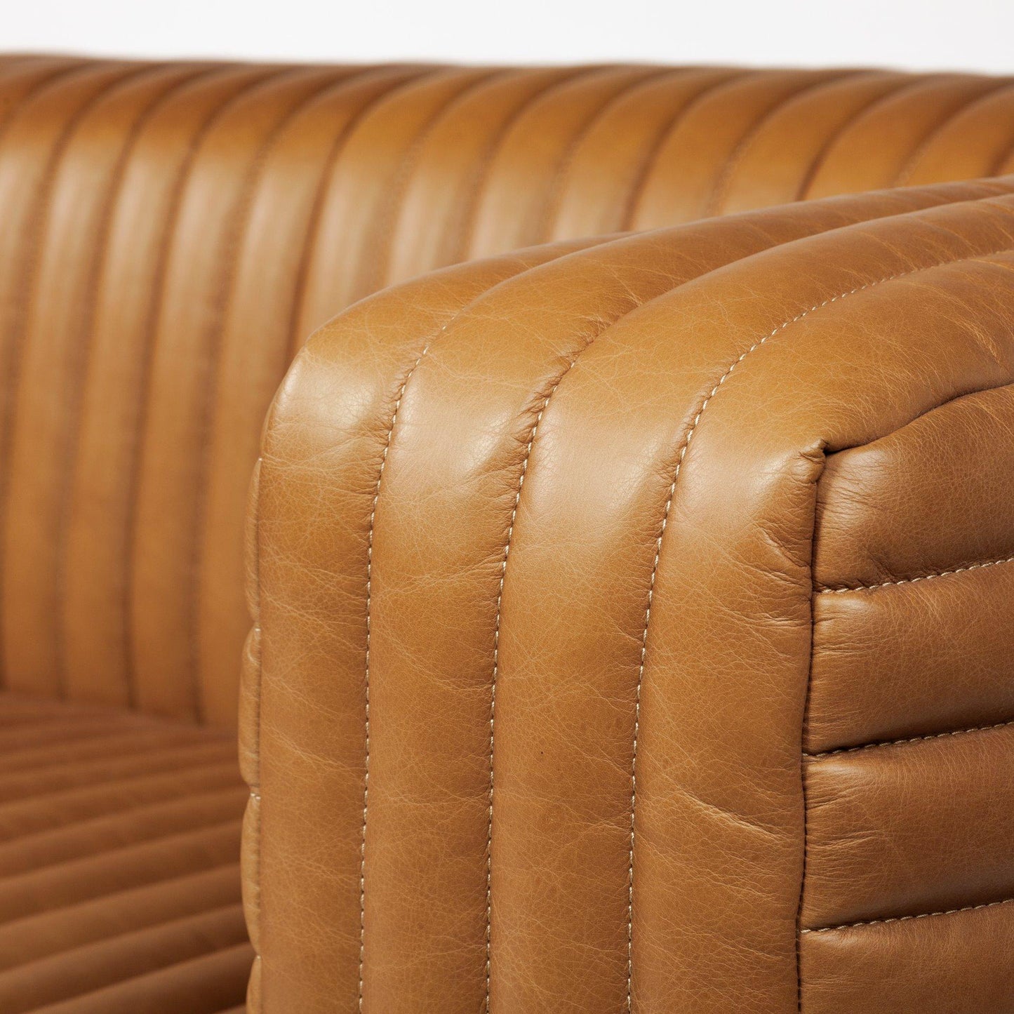 Ricciardo Cognac Leather Three Seater Sofa