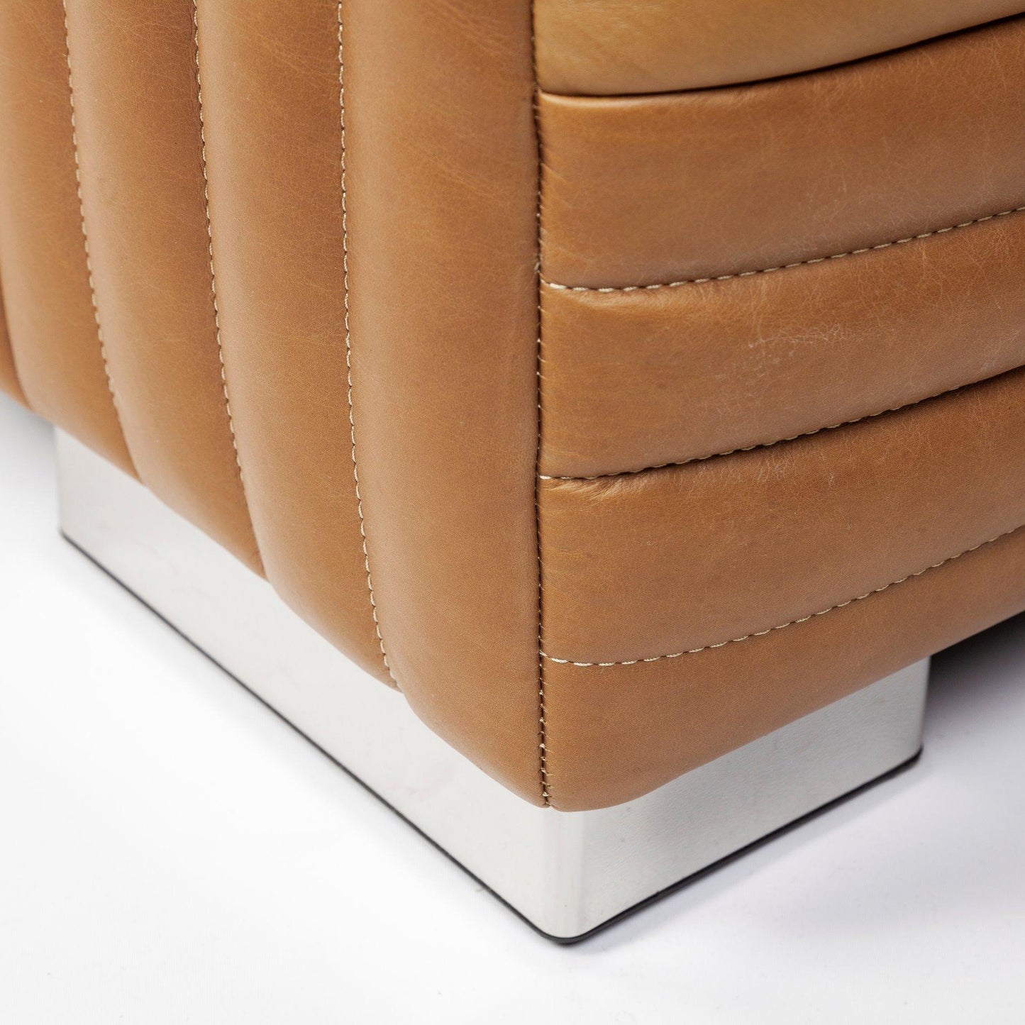 Ricciardo Cognac Leather Three Seater Sofa