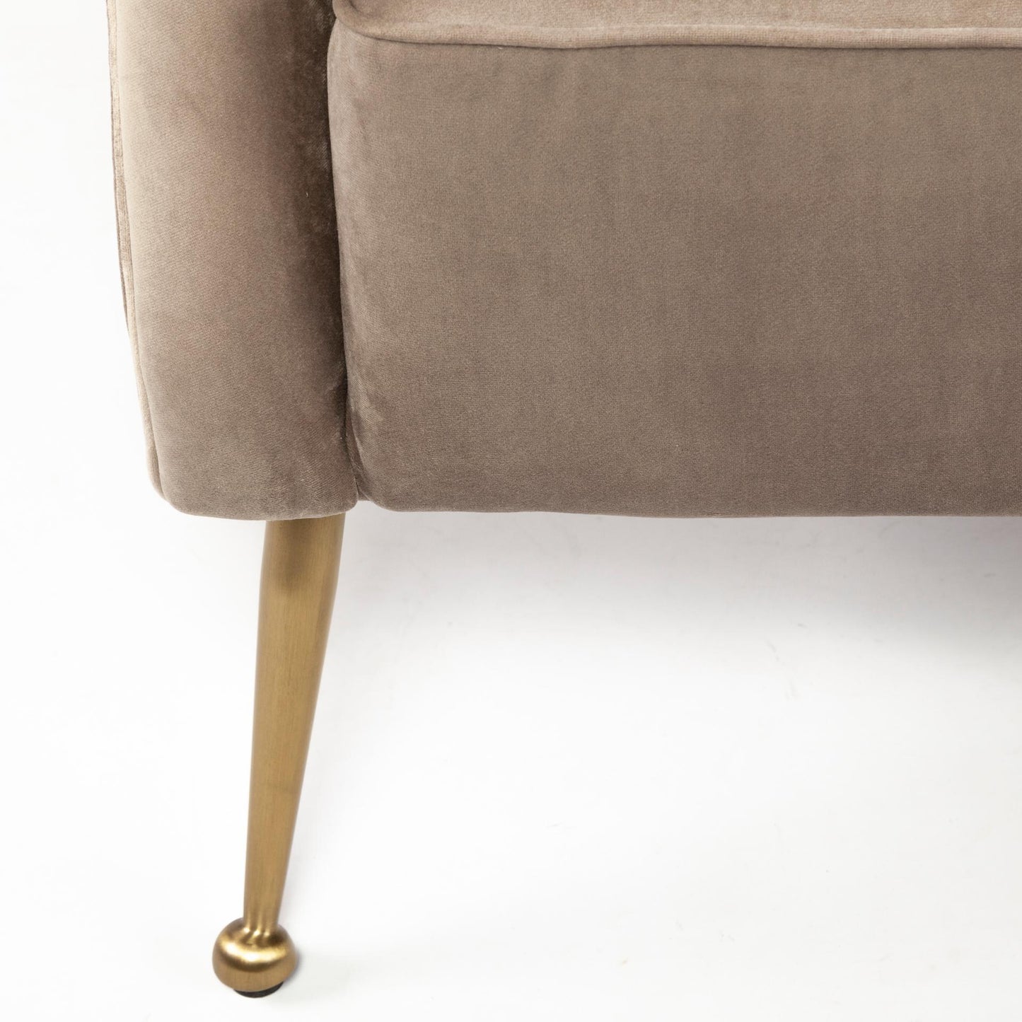 Giles Taupe Velvet W/ Gold Metal Base Accent Chair