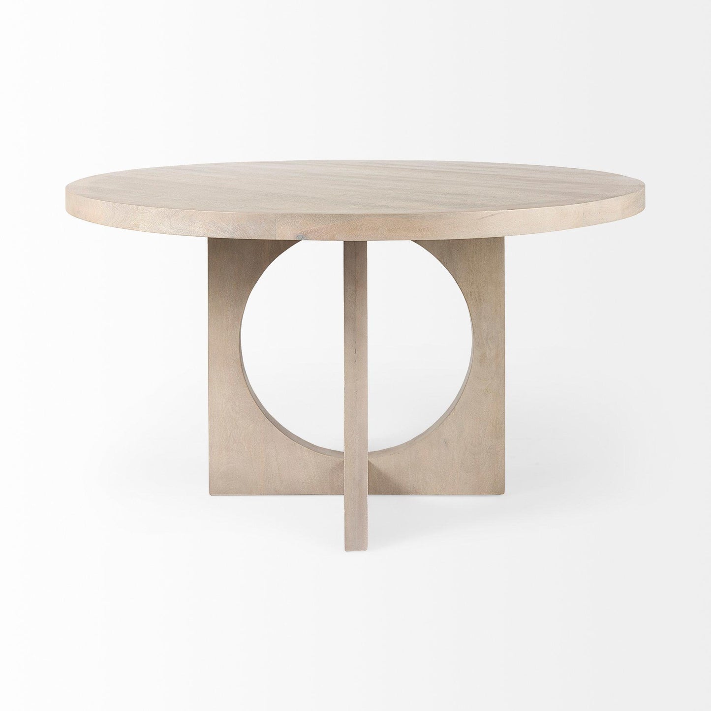 Liesl 54.L x 54.0W x 30.0H Barely Gray Finished Wood W/ Circular Top Dining Table
