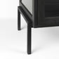 Arelius 20L x 18W x 26H Dark Brown Wood W/ Black Metal Frame End/Side Table