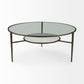 Felicity 36.0L x 36.0W x 16.0H Marble Top W/Iron Frame Coffee Table