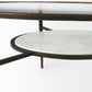 Felicity 36.0L x 36.0W x 16.0H Marble Top W/Iron Frame Coffee Table