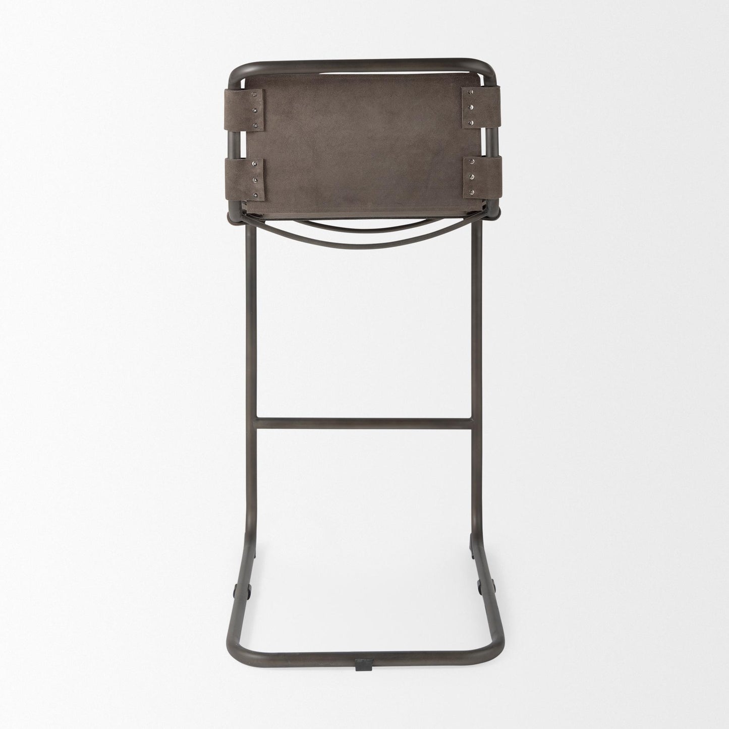 Berbick 43" Total Height Brown/Gray Suede w/ Iron Frame Bar Stool