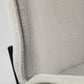 Inala White Fabric Seat Black Metal Frame Dining Chair