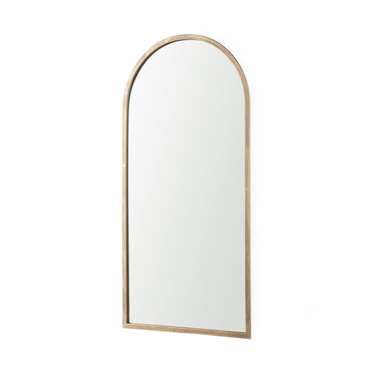 Giovanna 23.6L x 1.2W x 48.8H Gold Metal Frame Rounded Arch Vanity Mirror
