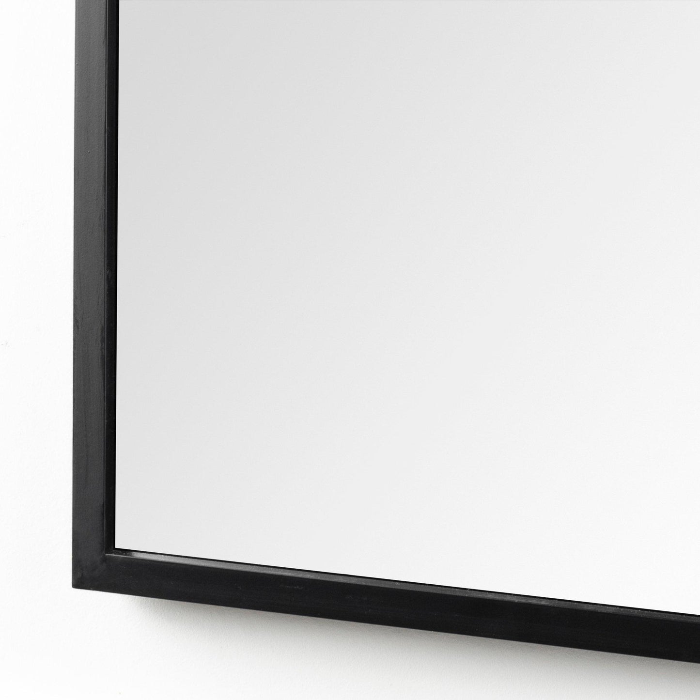 Giovanna 23.6L x 1.2W x 48.8H Black Metal Frame Rounded Arch Vanity Mirror