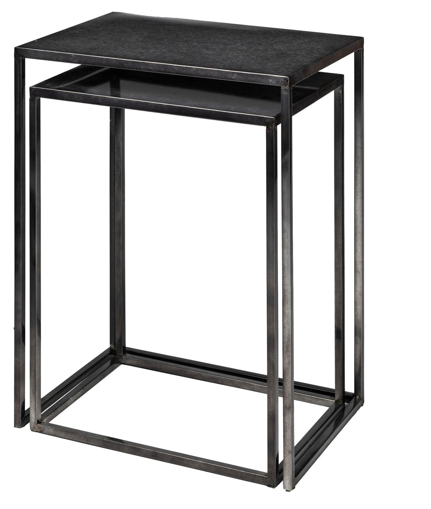 Kasey (Set of 2) 17.7L x 12.6W x 24.4H Galvanized Metal Nesting Accent Tables