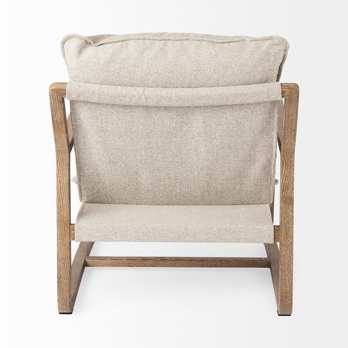 Brayden 28.3L x 34.1W x 35H Light Brown Wood W/ Beige Fabric Seat Accent Chair