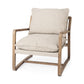 Brayden 28.3L x 34.1W x 35H Light Brown Wood W/ Beige Fabric Seat Accent Chair