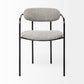 Parker Gray Fabric Seat Black Metal Dining Chair