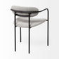 Parker Gray Fabric Seat Black Metal Dining Chair