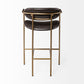 Parker Brown Faux Leather Seat Gold Metal Counter Stool