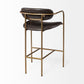 Parker Brown Faux Leather Seat Gold Metal Counter Stool