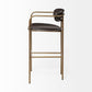 Parker Brown Faux Leather Seat Gold Metal Bar Stool
