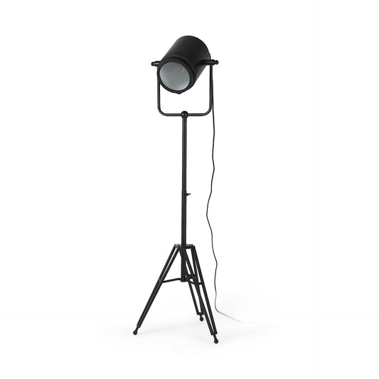 Debdou 22L x 22W x 61H Black and White Metal Adjustable Cinema-Style Floor Lamp