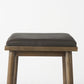 Eliza 18.25 X 14.75 X 26.5 Grey-Brown Genuine Leather Seat & Wood Frame Counter Stool