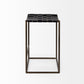 Clarissa 18.0L x 16.0W x 26.25H Black Woven Leather Seat W/ Nickel Frame Counter Stool