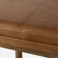 Eliza Cognac Brown Genuine Leather Seat W/ Medium Brown Wood Frame Bar Stool
