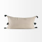 Charmaine 14.0L x 26.0W x 0.2H Beige and Green W/Fringe Decorative Pillow Cover