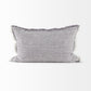 Thais 13L x 21W Gray Fabric Fringed Decorative Pillow Cover