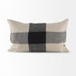 Raquel 13L x 21W Beige and Black Fabric Plaid Decorative Pillow Cover
