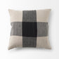 Raquel 18L x 18W Beige and Black Fabric Plaid Decorative Pillow Cover