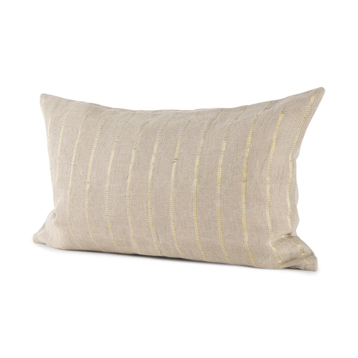 Danika 13.0L x 21.0W x 0.2H Beige and Gold Fabric Decorative Pillow Cover