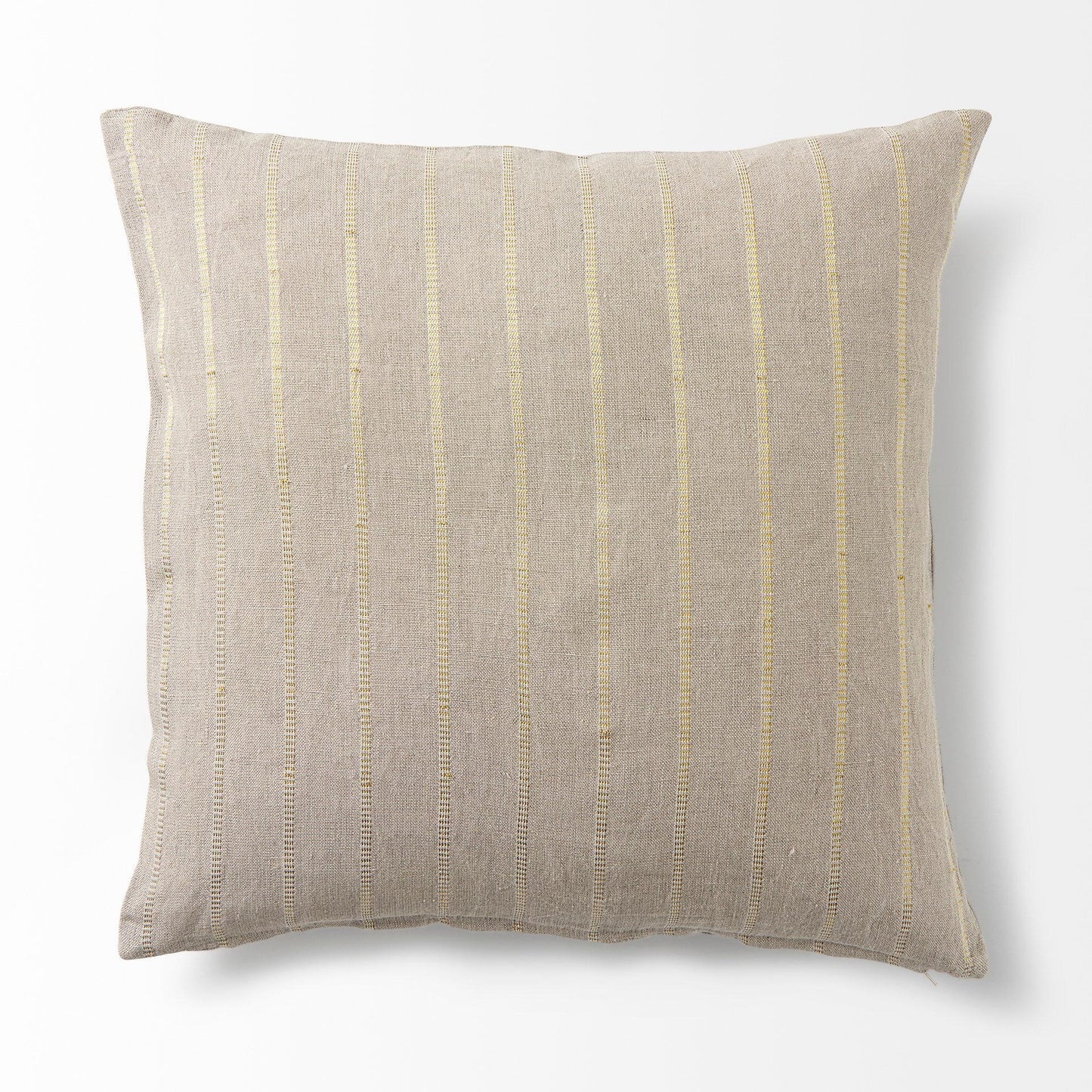 Danika 18 x 18 Beige and Gold Fabric Decorative Pillow Cover