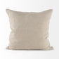 Danika 18 x 18 Beige and Gold Fabric Decorative Pillow Cover