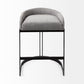 Hollyfield 20.5 x 19.7 x 28.7 Gray Fabric Seat W/ Gray Metal Base Counter Stool