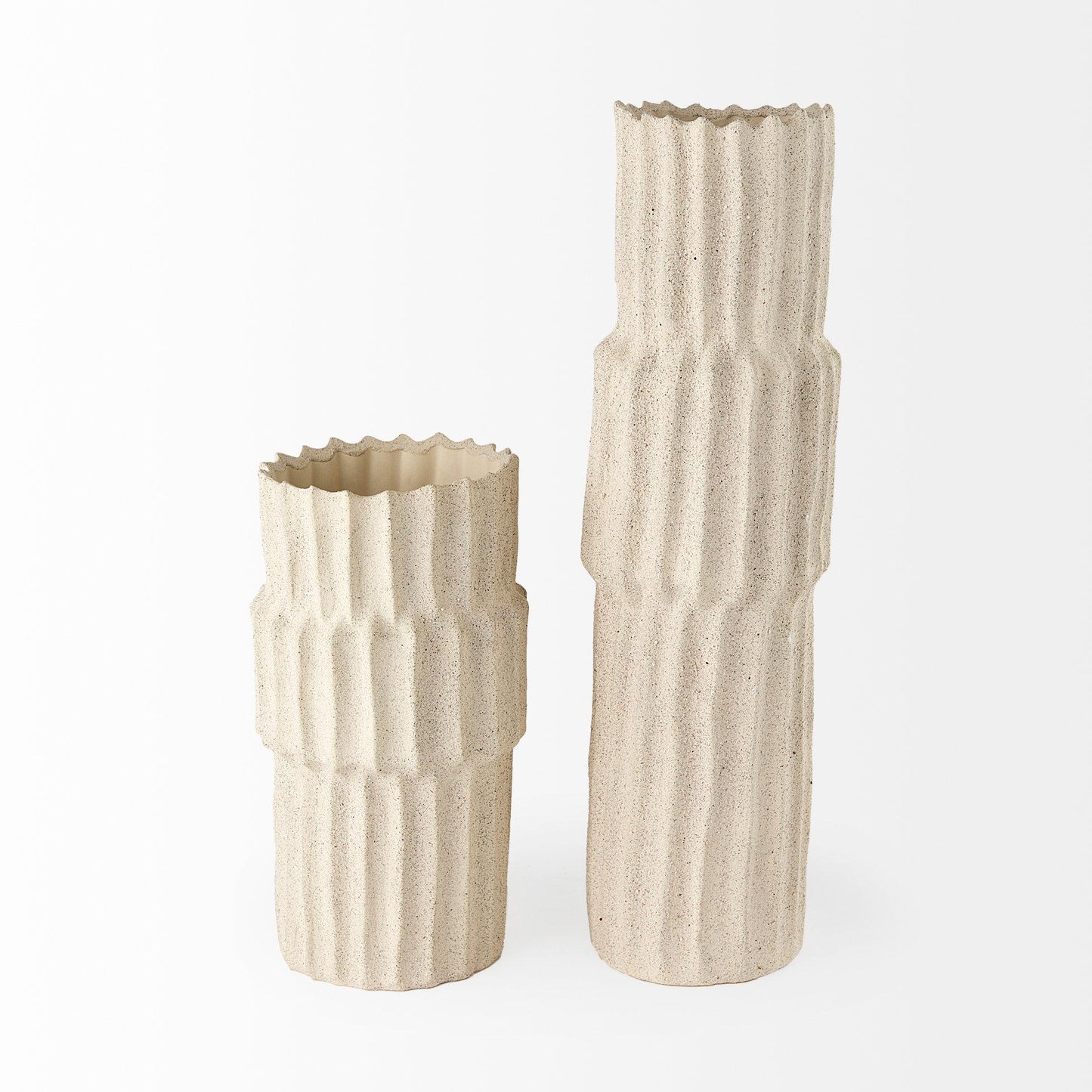 Cardon 14.4H Cream Ceramic Vase